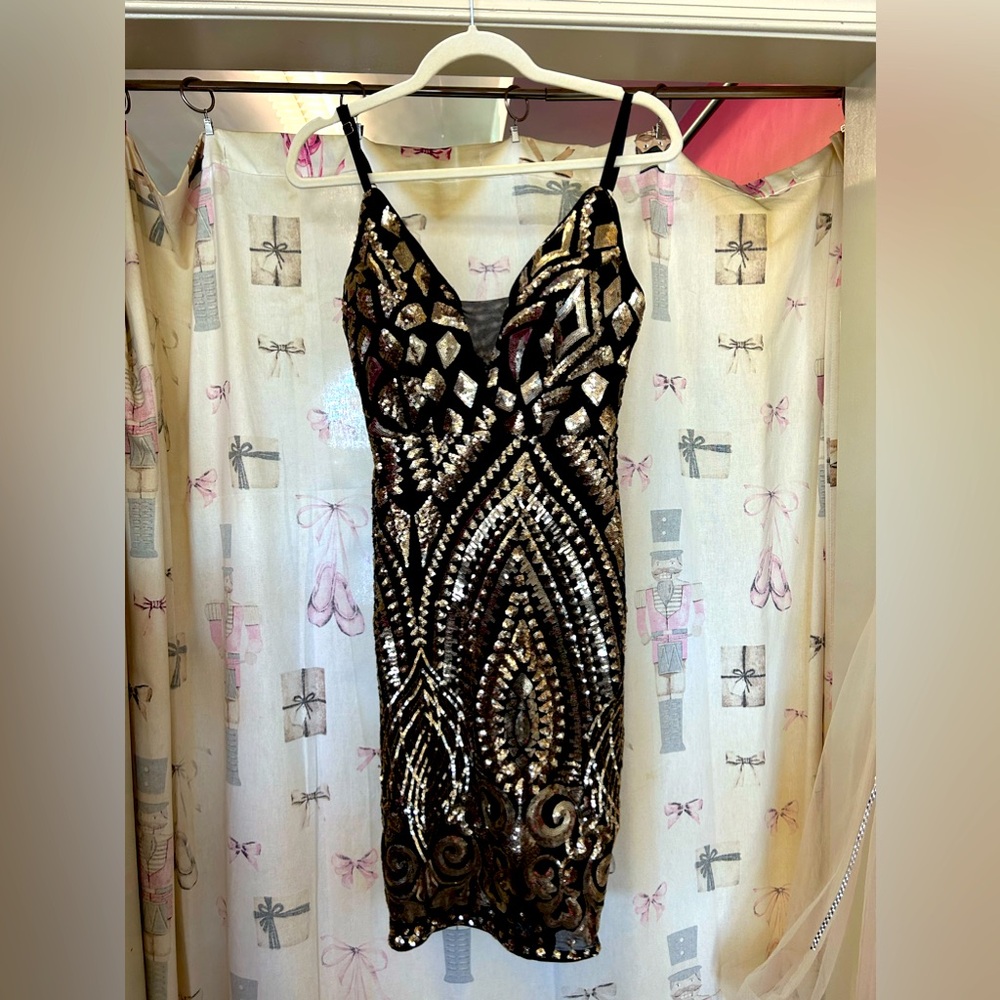 Gold and black Dress